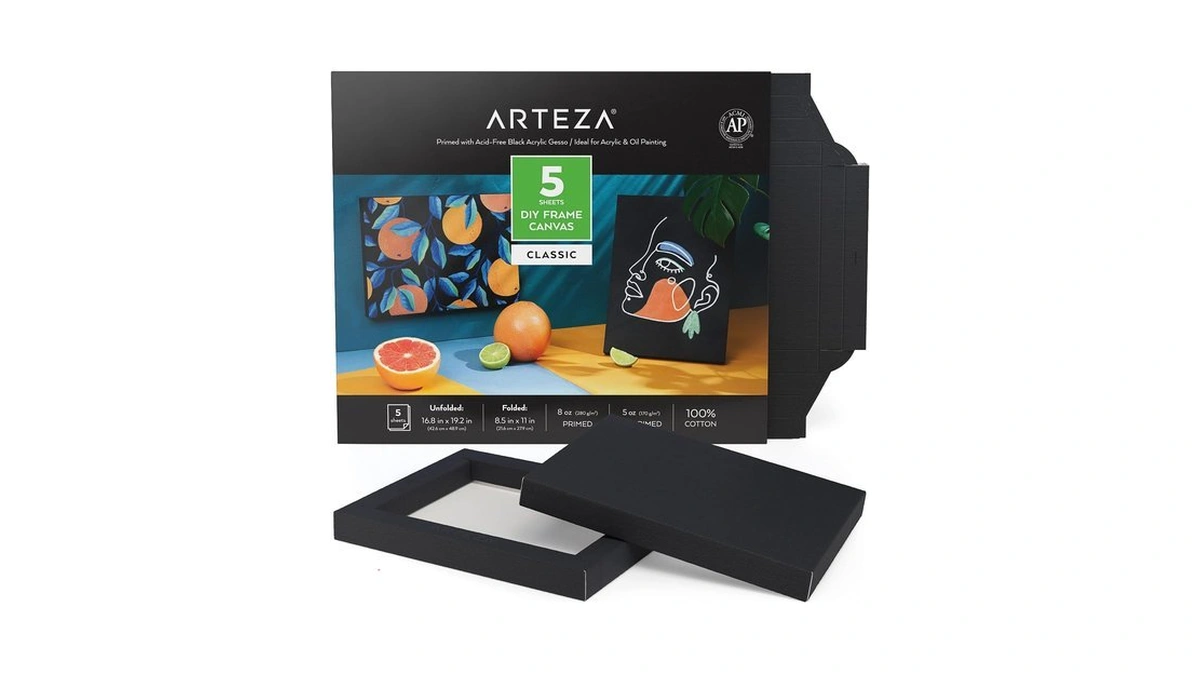 Arteza Diy Frame Canvases For Painting, 5 Sheets, 8.5x11 Inches,
