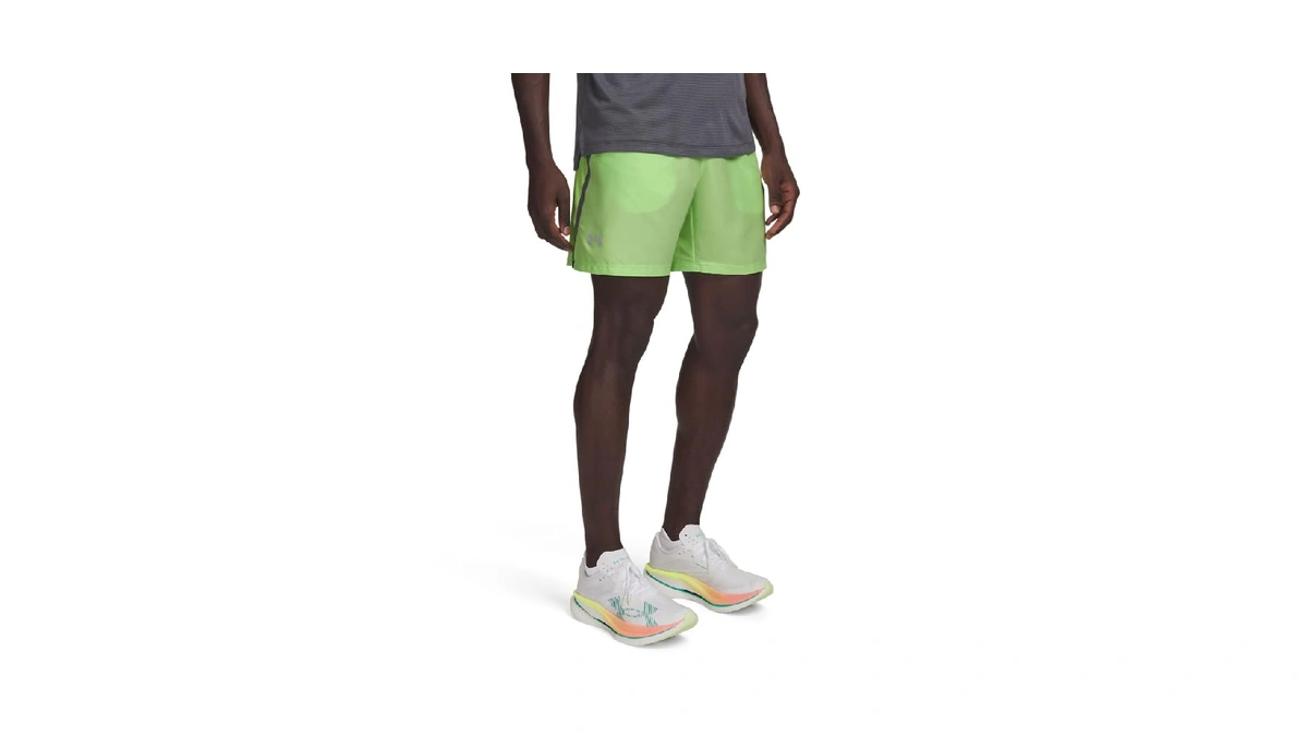 Under Armour Men's Launch Run 7-inch Shorts, (712) Lumos Lime/castlerock/reflective,