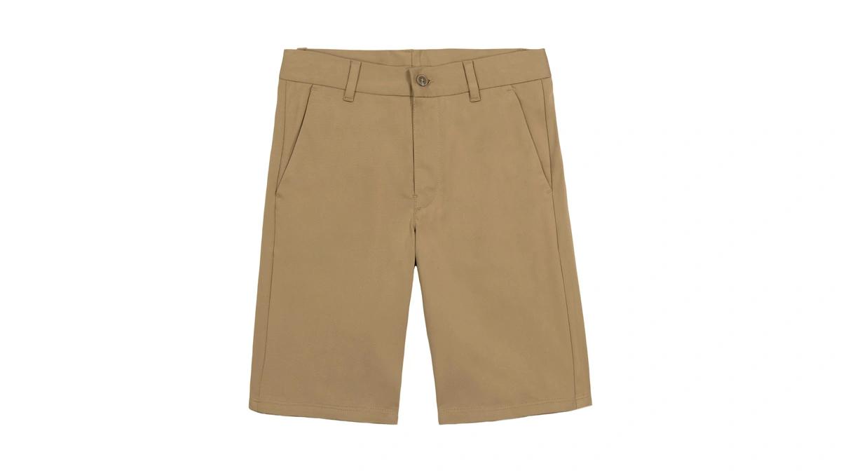 Nautica Boys' School Uniform Warp Knit Short, Burnished Khaki, 12