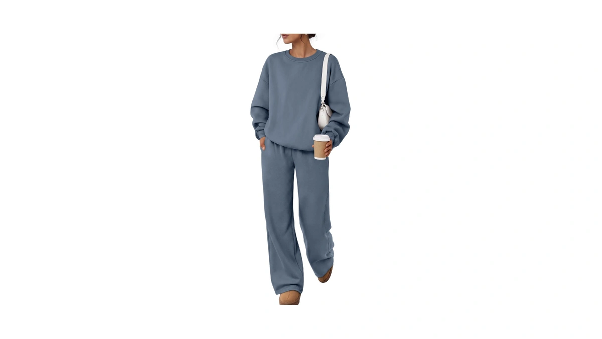 Trendy Queen Womens 2 Piece Sweatsuit Fall Sweat Outfits Greyblue