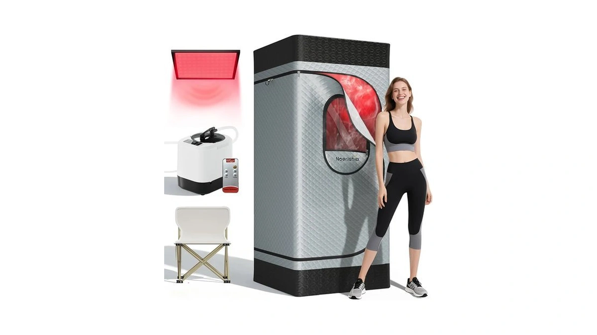 Portable Steam Sauna Box With Red Light Therapy For Home