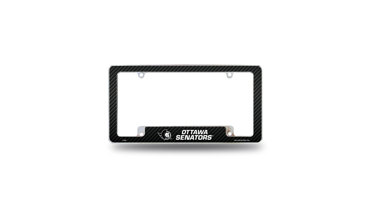 Rico Industries Nhl Ottawa Senators Black 12" X 6" Chrome