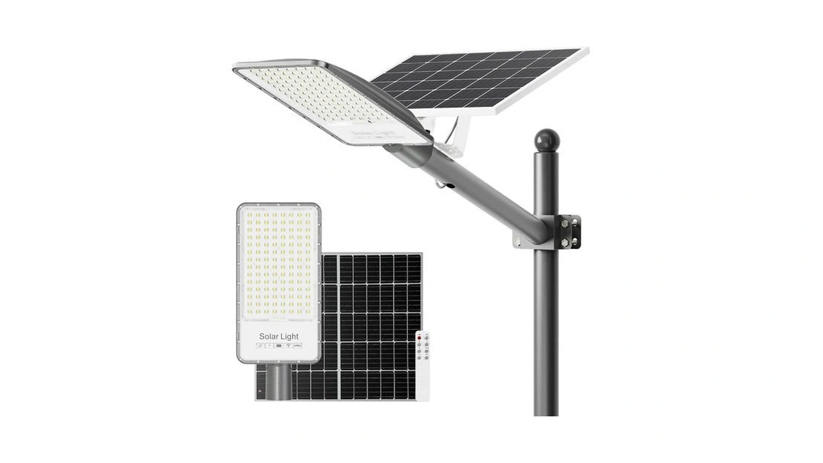 Bowite Solar Street Light Outdoor 6500k, Commercial Security Flood Light