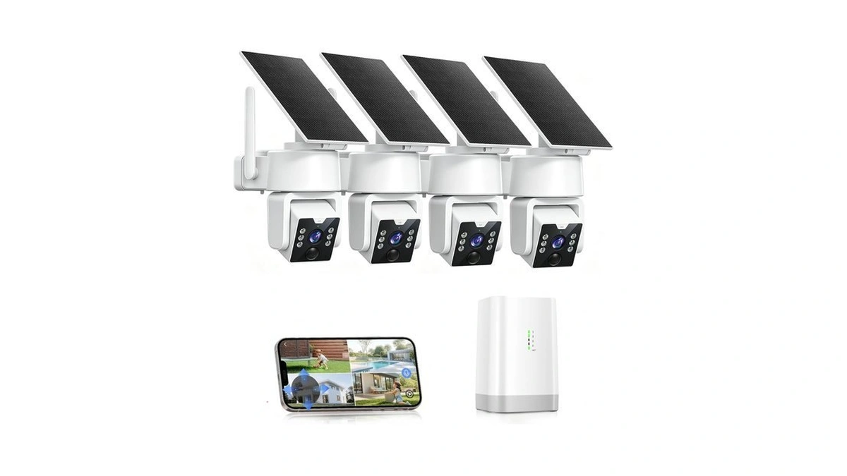 Carltec No Monthly Fee Solar Security Camera System With Home