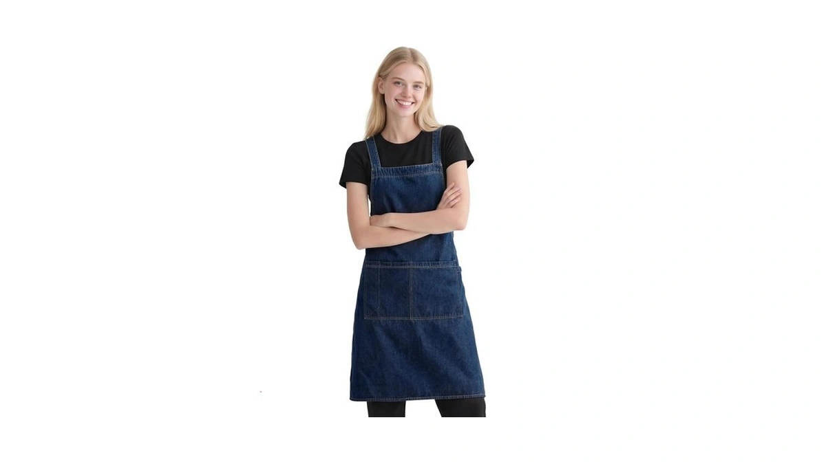 Xjsldyn Denim Aprons For Women With 3 Pockets, Unisex H-back