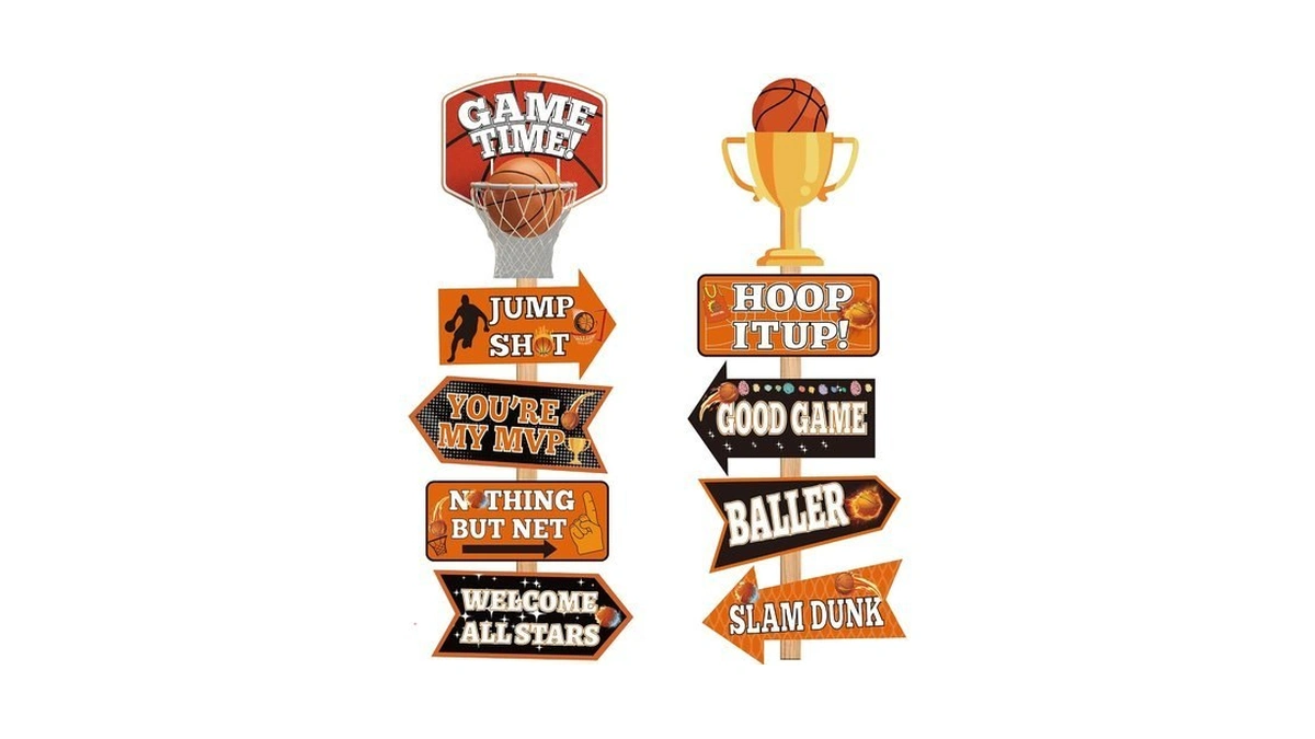 20 Pcs Basketball Party Sign Basketball Themed Party Decorations For