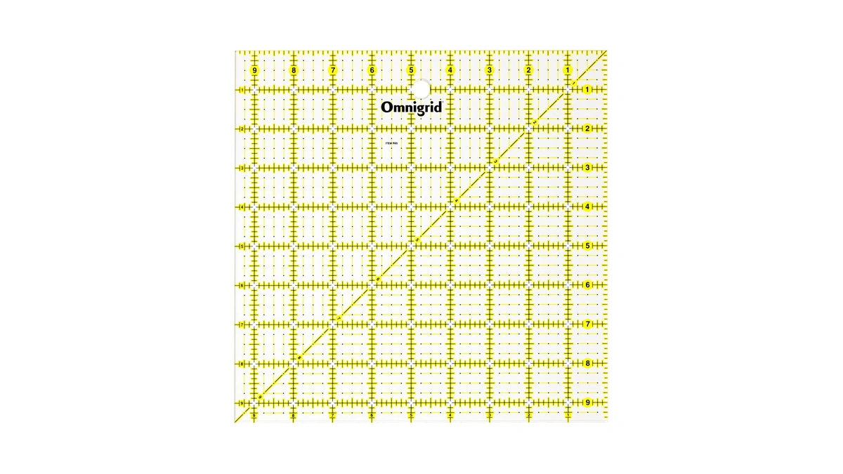Omnigrid 9-1/2" X 9-1/2" Square Quilting And Sewing Ruler