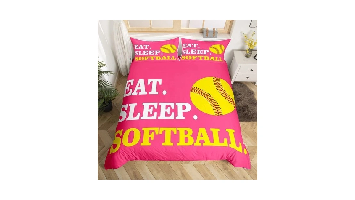 Feelyou Softball Bedding Set Full Size 3pcs For Girls Boys