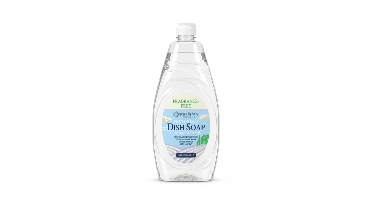 Ginger Lily Farms Botanicals Liquid Dish Soap, 24oz, Fragrance Free