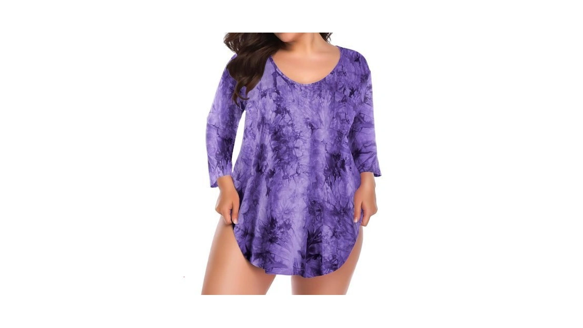 Belaroi Womens Plus Size Tunic Tops 3/4 Sleeve V Neck