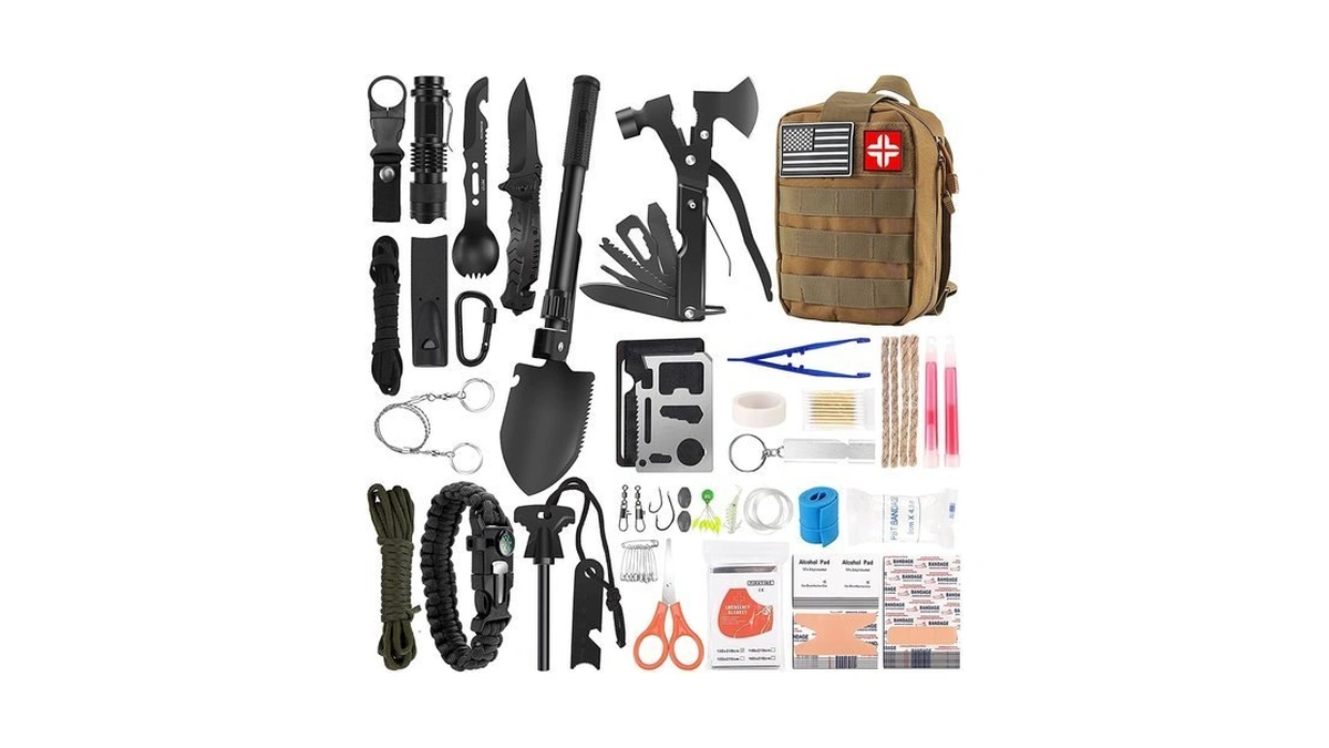 Emergency Survival Kit And First Aid Kit, 142pcs Professional Survival