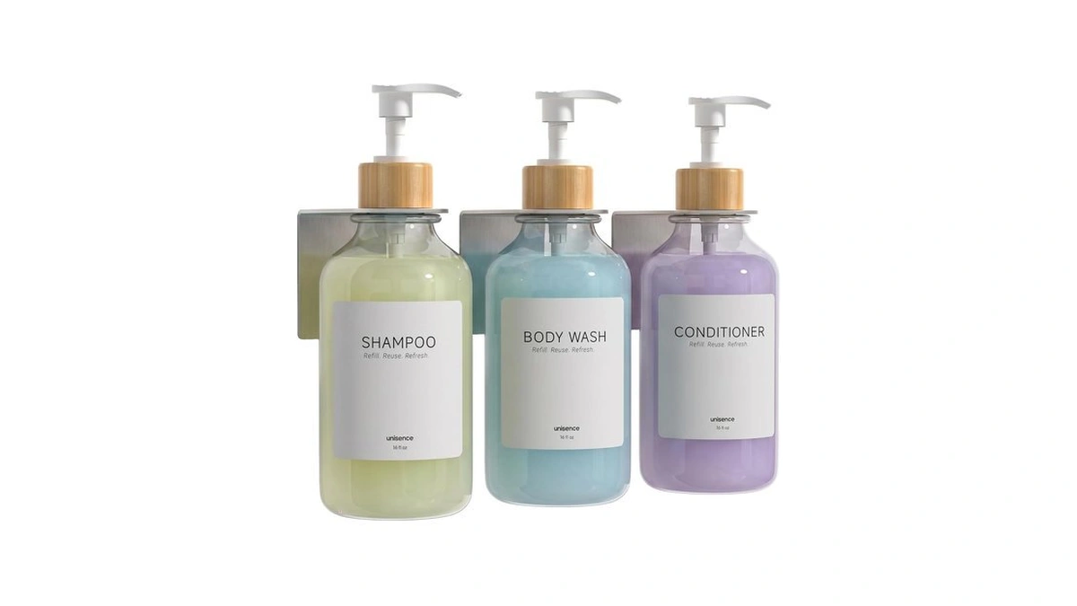Shampoo And Conditioner Dispenser Wall Mounted Set Of 3 -