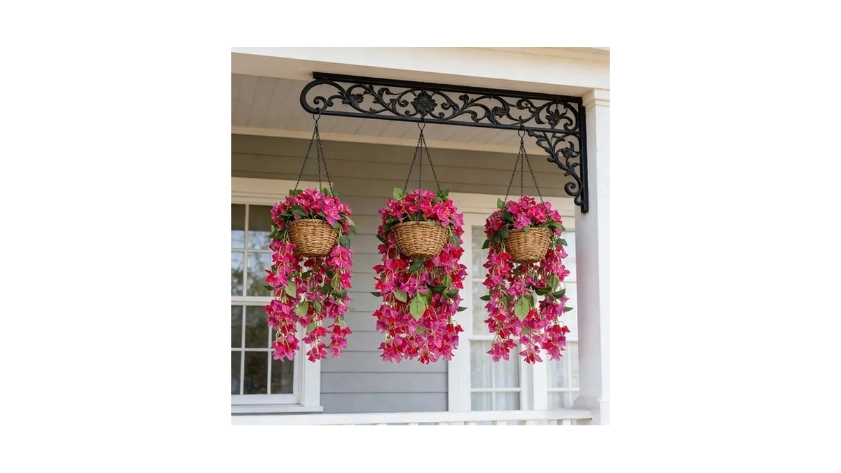 Obdxzhc 4pcs 29.9inch Silk Bougainvillea Artificial Flowers Hanging Bougainvillea Artificial