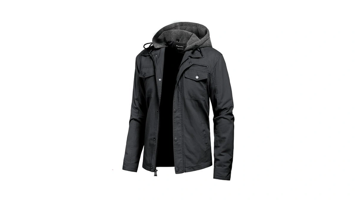 Pursky Mens Fall Jacket Cotton Casual Military Bomber Zip Up