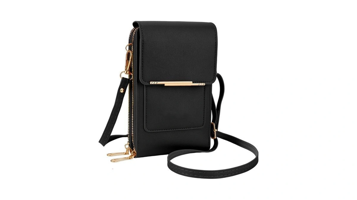 Guemgeld Women's Crossbody Phone Wallet, Minimalist Elegant Style (black)