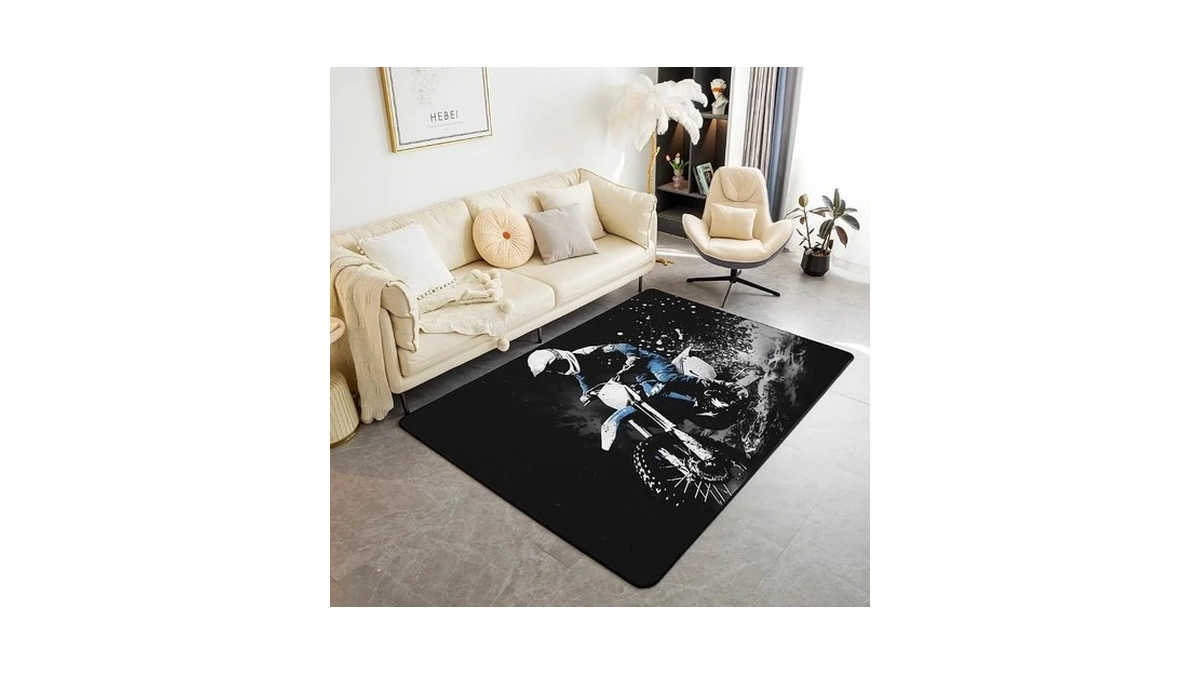Feelyou Dirt Bike Living Room Rugs Area Rug 3x5 Racing
