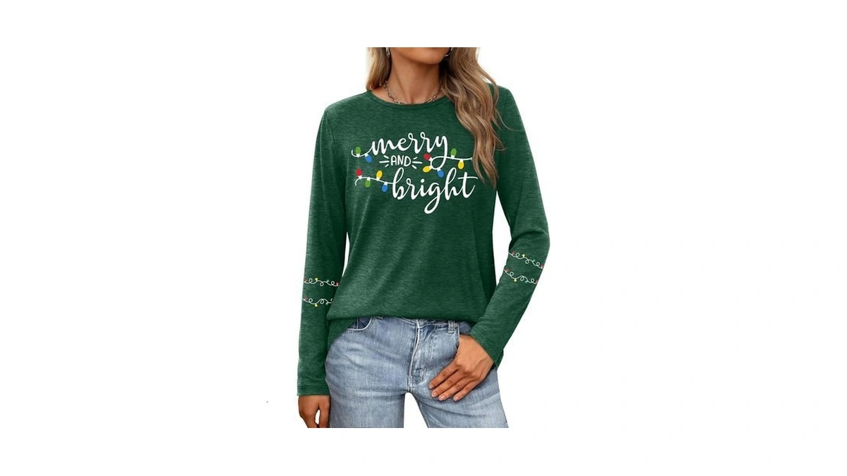 Pechar Christmas Shirts For Women: Merry Christmas T Shirts Long