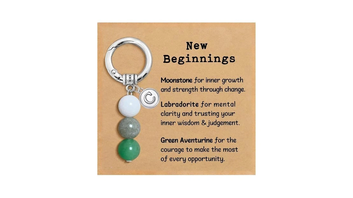 Nanafast Crystals Keychain Gift For New Beginnings, 12mm Healing Crystals