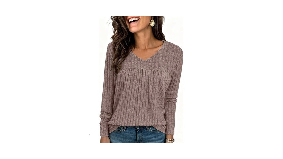 Noracora Womens Long Sleeve Shirts V Neck Soft Lightweight Sweater