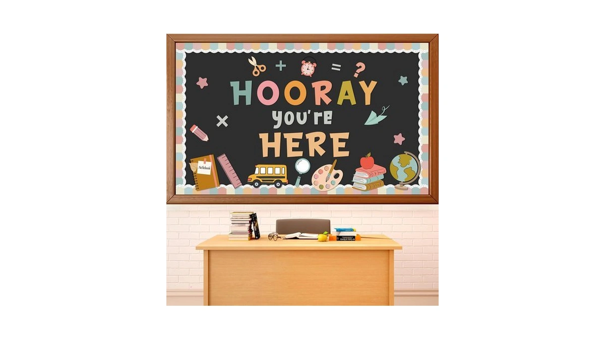 Qoubai Groovy Bulletin Board Set Hippie Pastel Themed Classroom Welcome