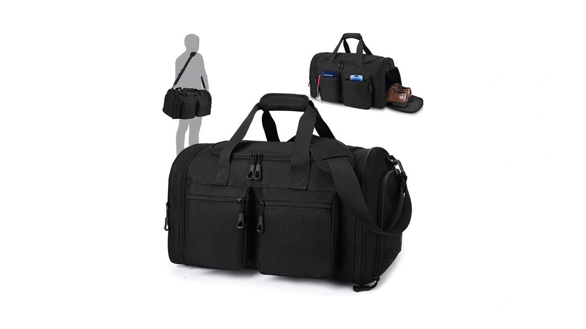 Hilomon Mens Duffle Bag 45l Expandable Gym Bags Carry-on Travel
