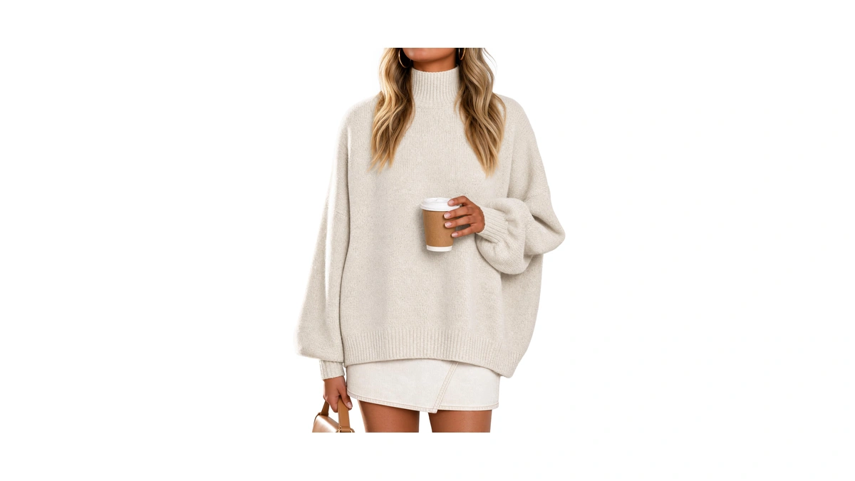Zesica Women's Fall Winter Long Sleeve Turtleneck Oversized Sweaters