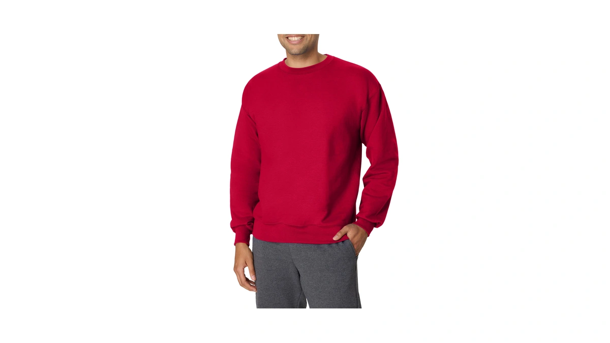 Hanes Mens Crew Neck Ultimate Cotton Heavyweight Athletic Sweatshirts, Long