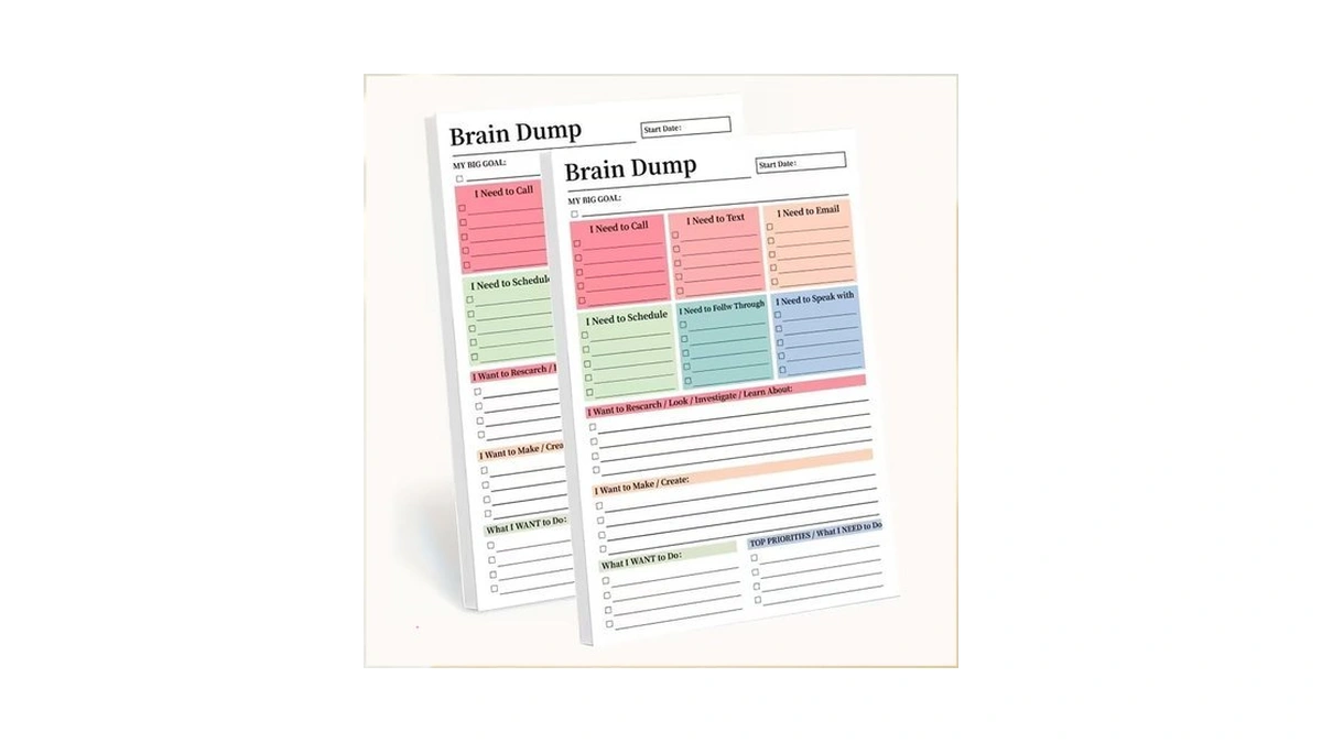 Brain Dump Notepad, A5 To-do List Notebook, 50 Page Tear-off