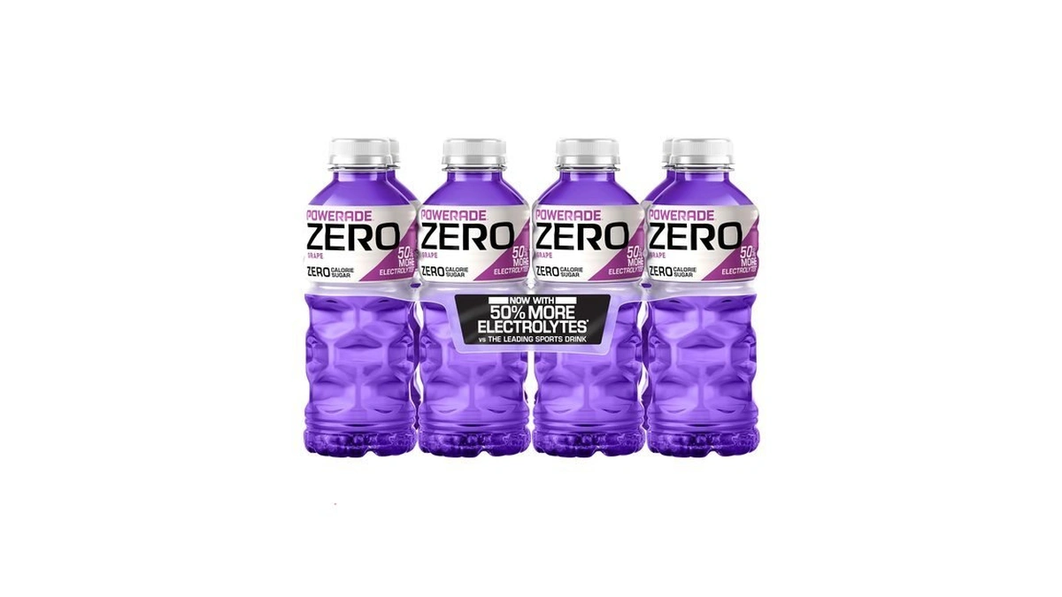 Powerade Zero Sugar Sports Drink, Grape Electrolytes, 20 Oz (8