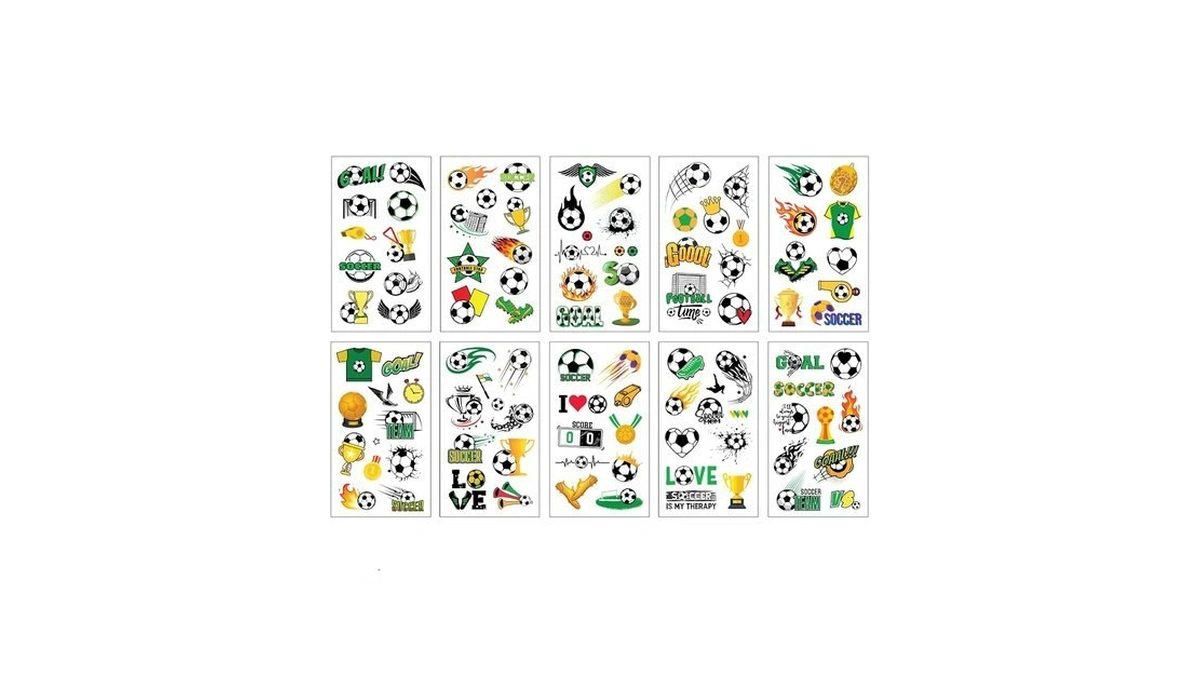 100 Pcs Soccer Temporary Tattoos For Kids, Pre-cut Sports Tattoo