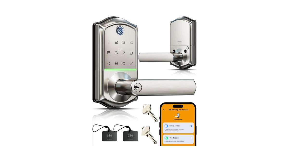 Veise Ve019 Smart Lever Lock, Keypad Door Knob With Handle,