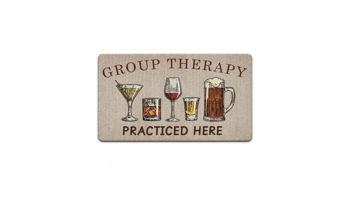 Exqcom Funny Drinking Door Mat For Home Bar Patio Pub