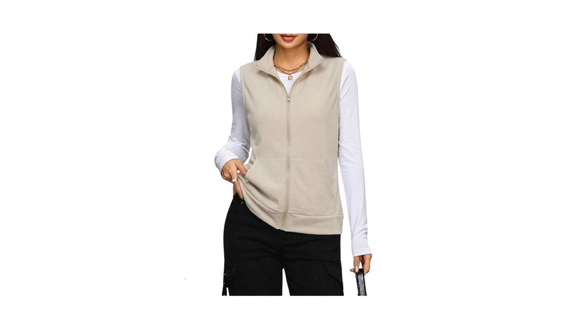 Soly Hux Womens Zip Up Lightweight Vests Jackets Scrubs With