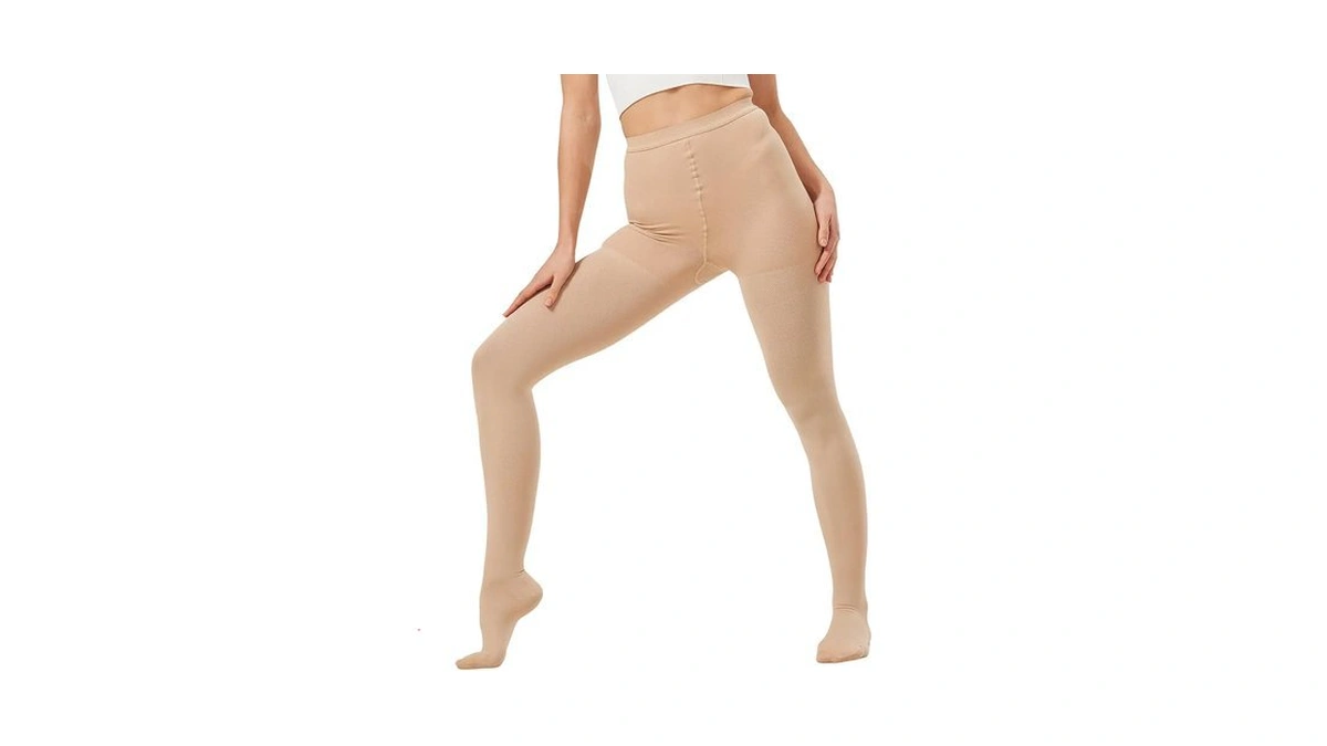 Nurcom Compression Pantyhose, Closed Toe, 20-30 Mmhg, Beige Xl