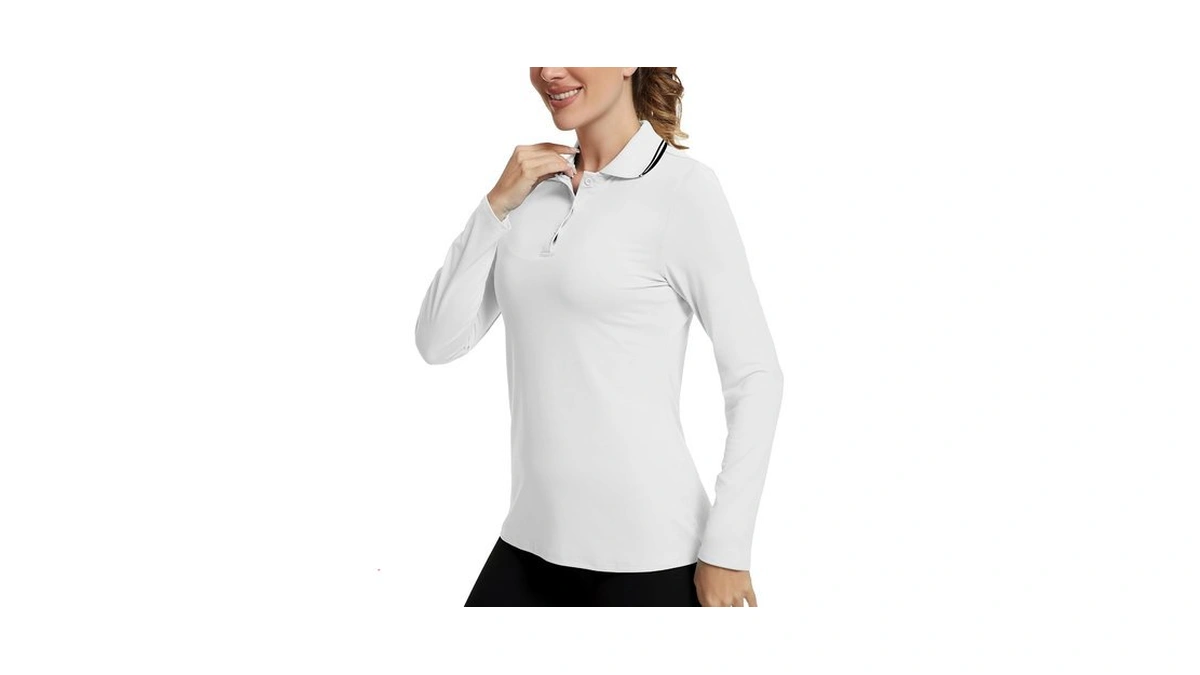 Ggov Women's Golf Polo Shirts Long Sleeve Workout Tops Upf