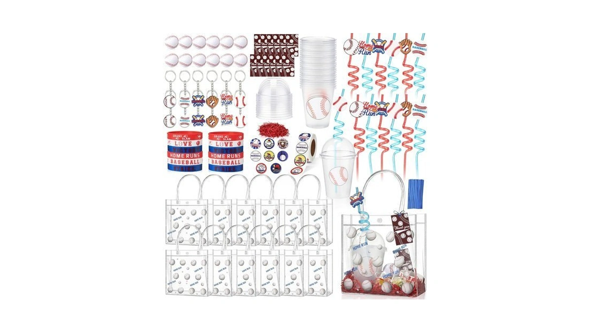 Yungyan 87 Pcs Baseball Party Favors, 12 Set Sports Birthday
