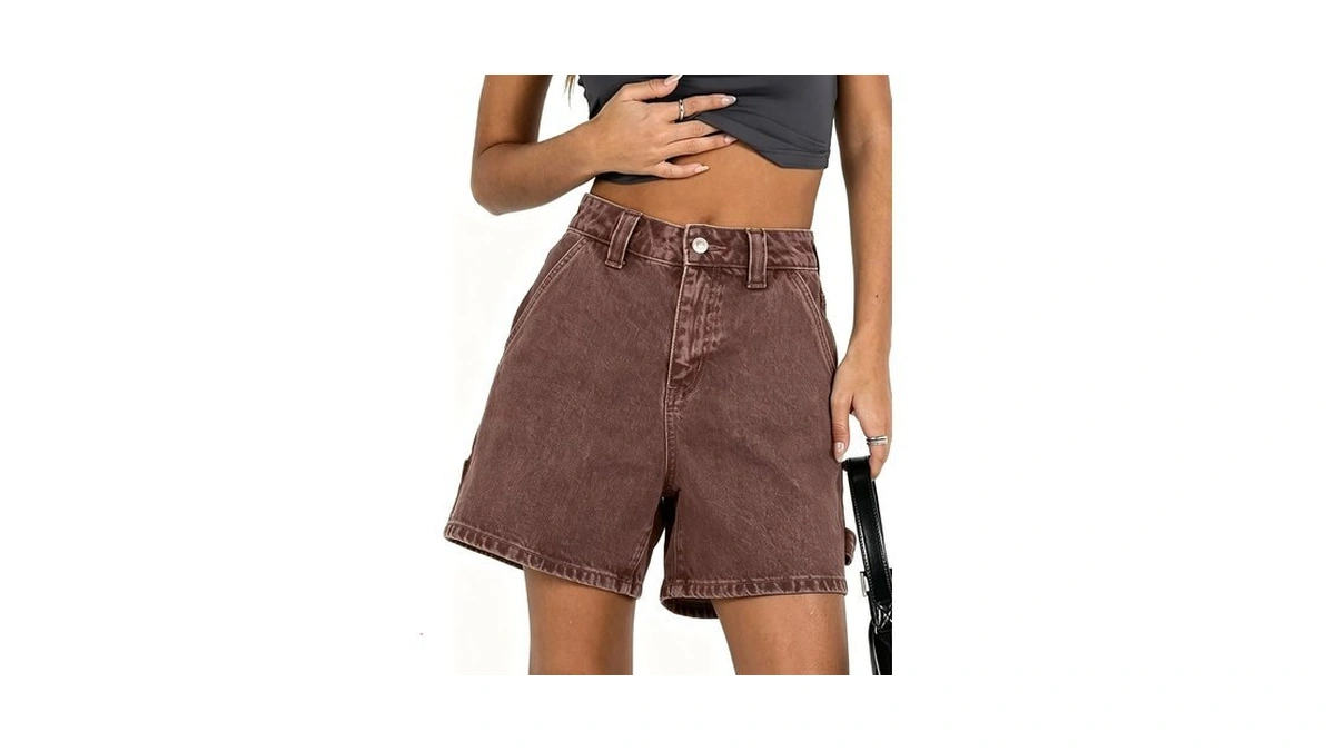 Kedera Womens High Waisted Boxy Denim Shorts Baggy Jean Shorts