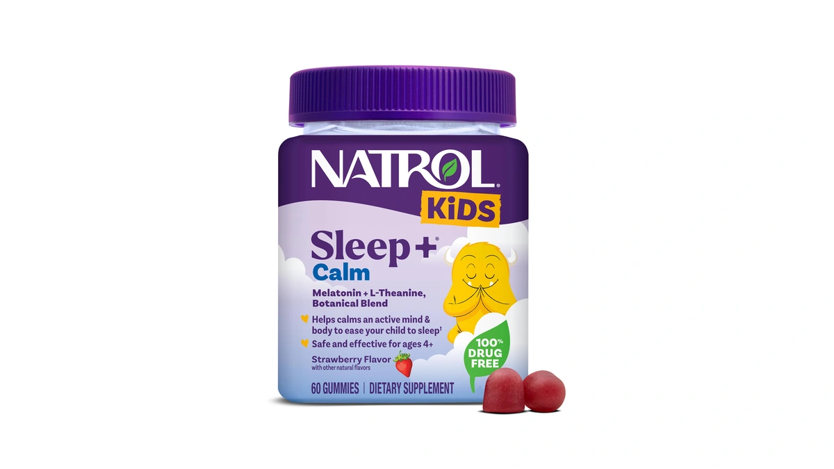 Natrol Kids Melatonin 1 Mg Sleep Gummies, Sleep+ Calm, Strawberry,