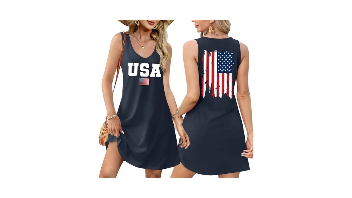 Lhbnk 4th Of July Dress For Women: American Flag Tank