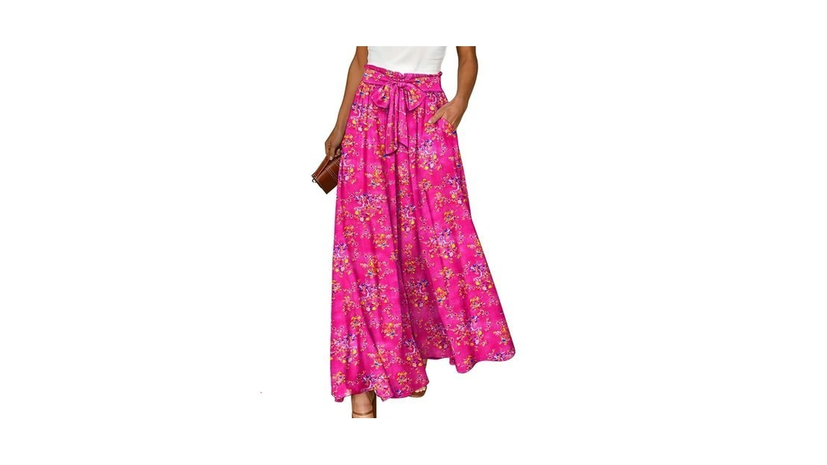 Yesno Women Wide Leg Pants High Waisted Floral Boho Palazzo