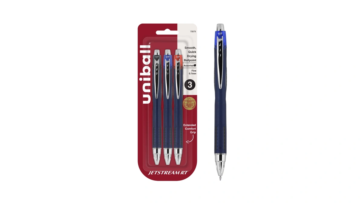 Uniball™ Jetstream Rt Ballpoint Pens, Black, Blue & Red Ink,