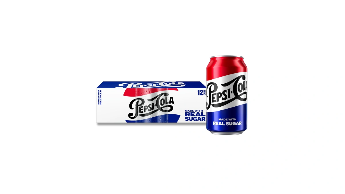 Pepsi Real Sugar Cola Soda Pop, 12 Fl Oz Cans