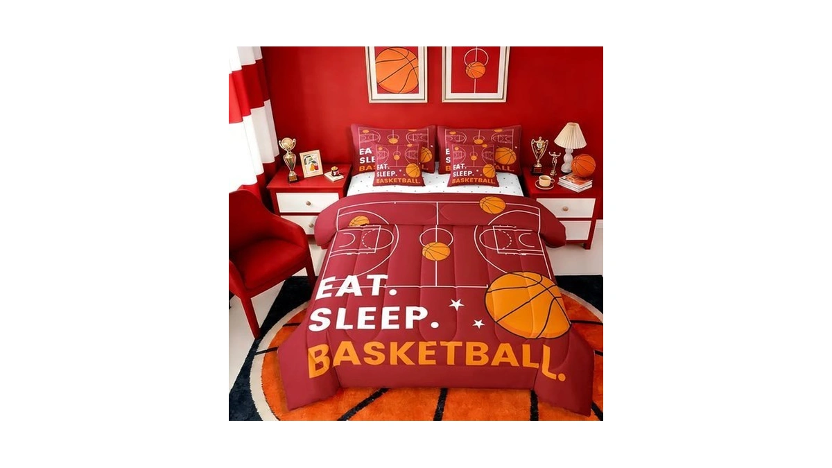 Erosebridal Boys Basketball Queen Comforter Set With Sheets 7 Piece