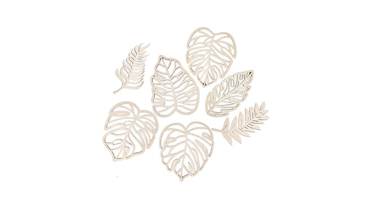 Interwarm 14 Pcs Tropical Wall Art Jungle Decor, Palm Leaves