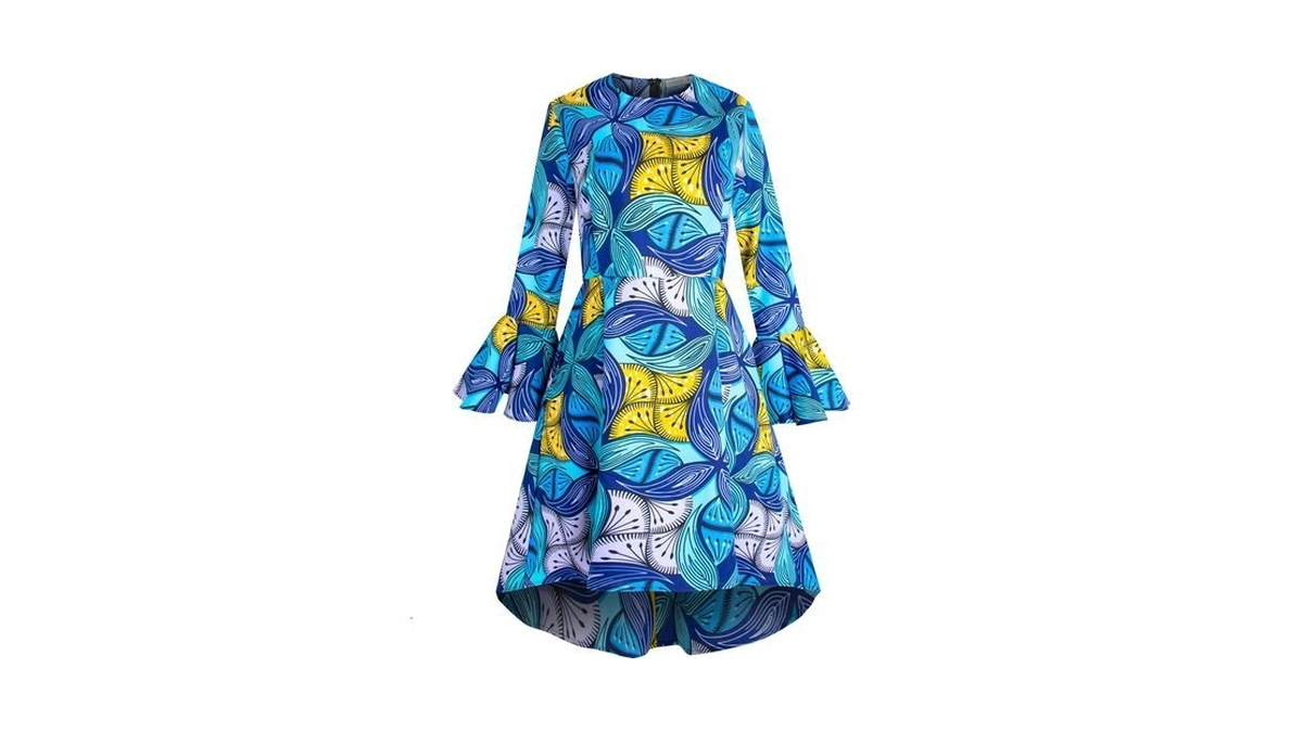Shenbolen Women African Print Dresses Autumn And Winter Long Sleeves