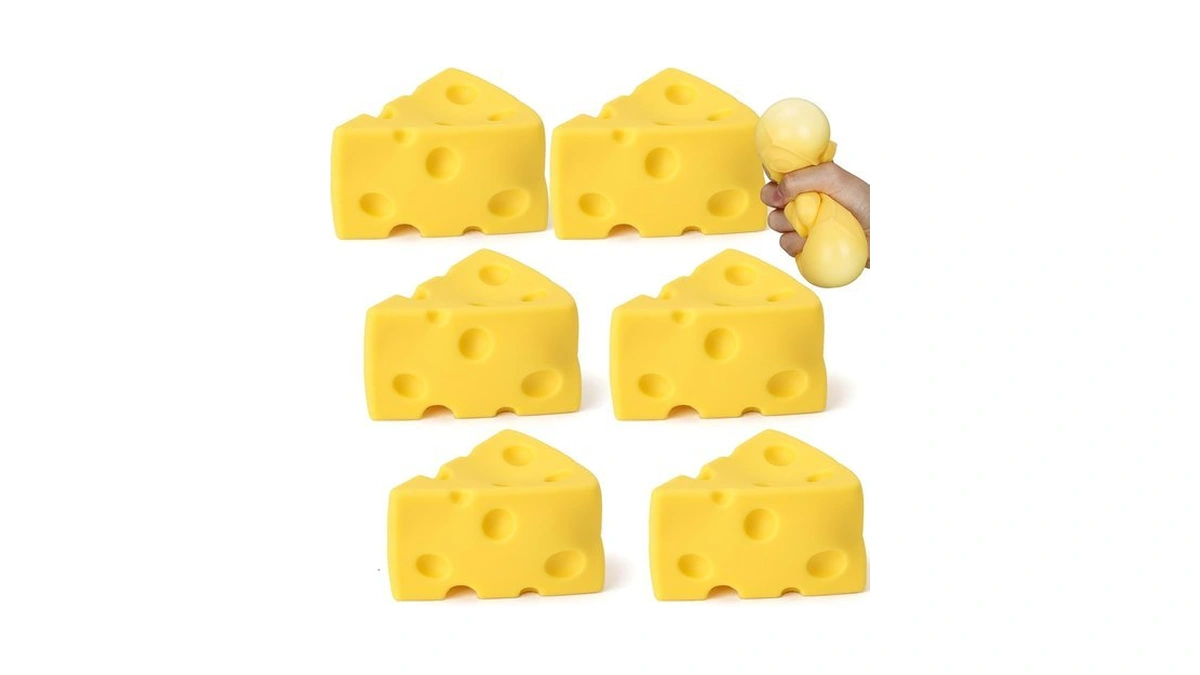 Teyva Mini Cheese Squeeze Stress Balls Soft Triangle Fidget Toy,