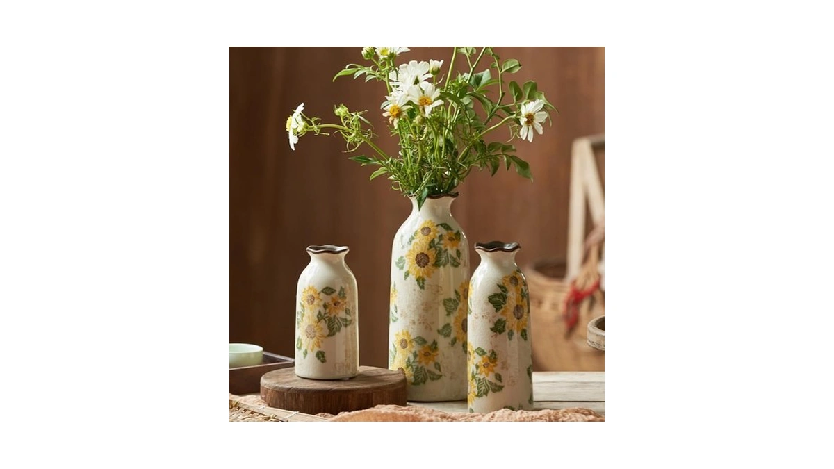 Levvohd Autumn Vintage Ceramic Vase Set Of 3 For Decor