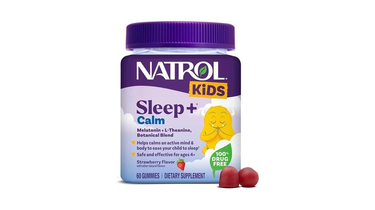 Natrol Kids Melatonin 1 Mg Sleep Gummies, Sleep+ Calm, Strawberry,