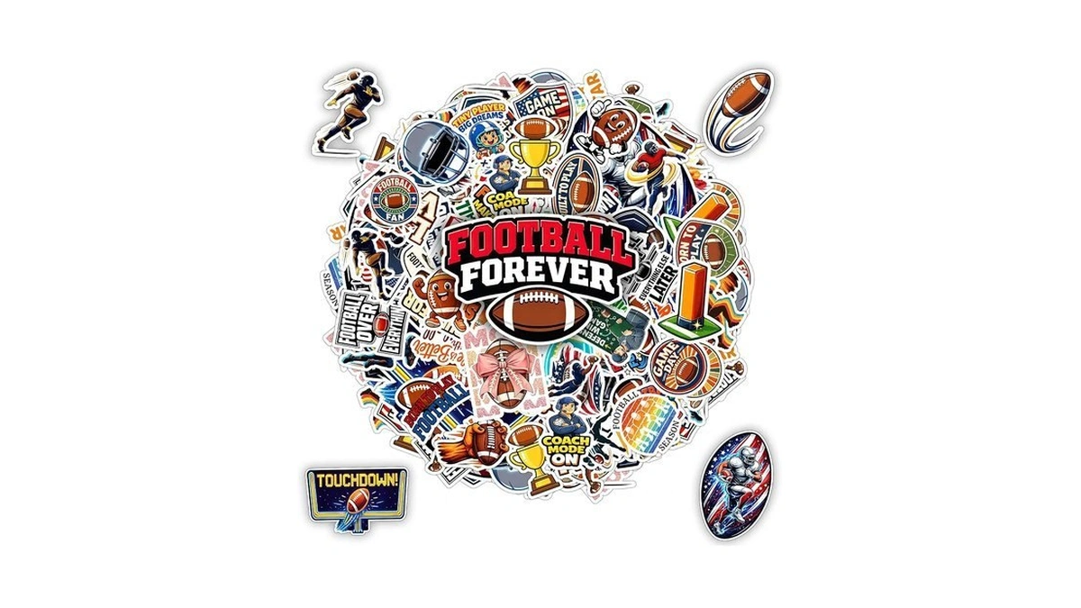 Betanas 100 Pcs American Football Stickers Pack, Touchdown Game Day