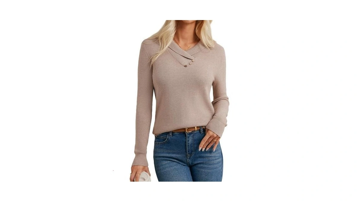 Grace Karin V Neck Sweaters For Women Long Sleeve Business